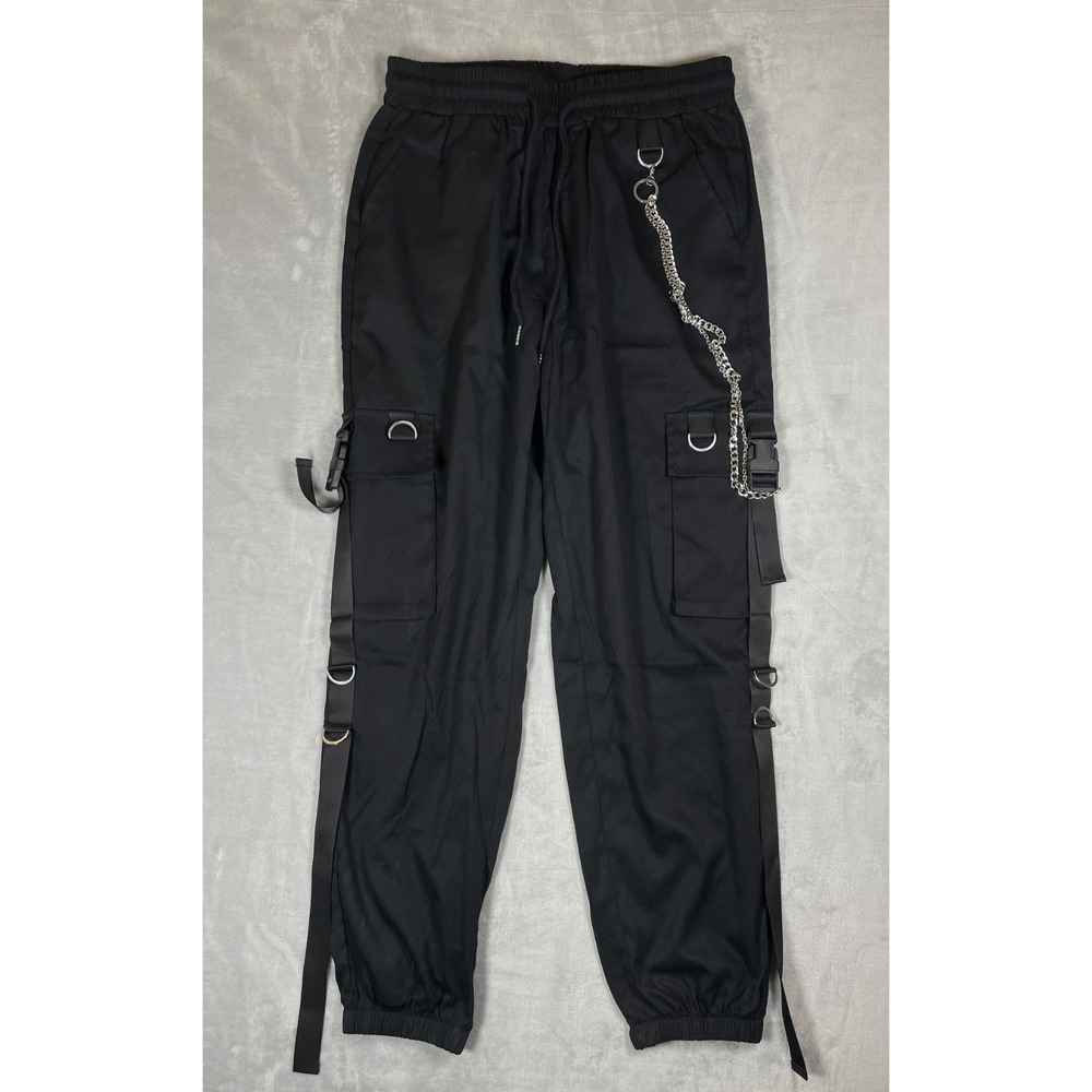 Manfinity Cyberpunk Techwear Cargo Jogger Pants Men's S Black Goth Punk